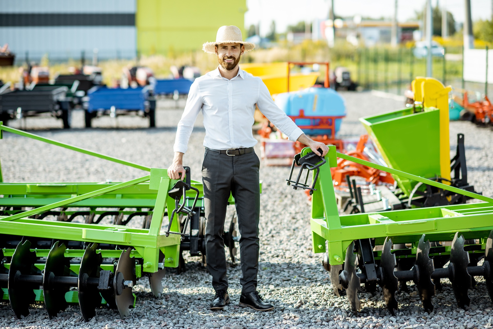 Salesman or farmer at the agricultural shop