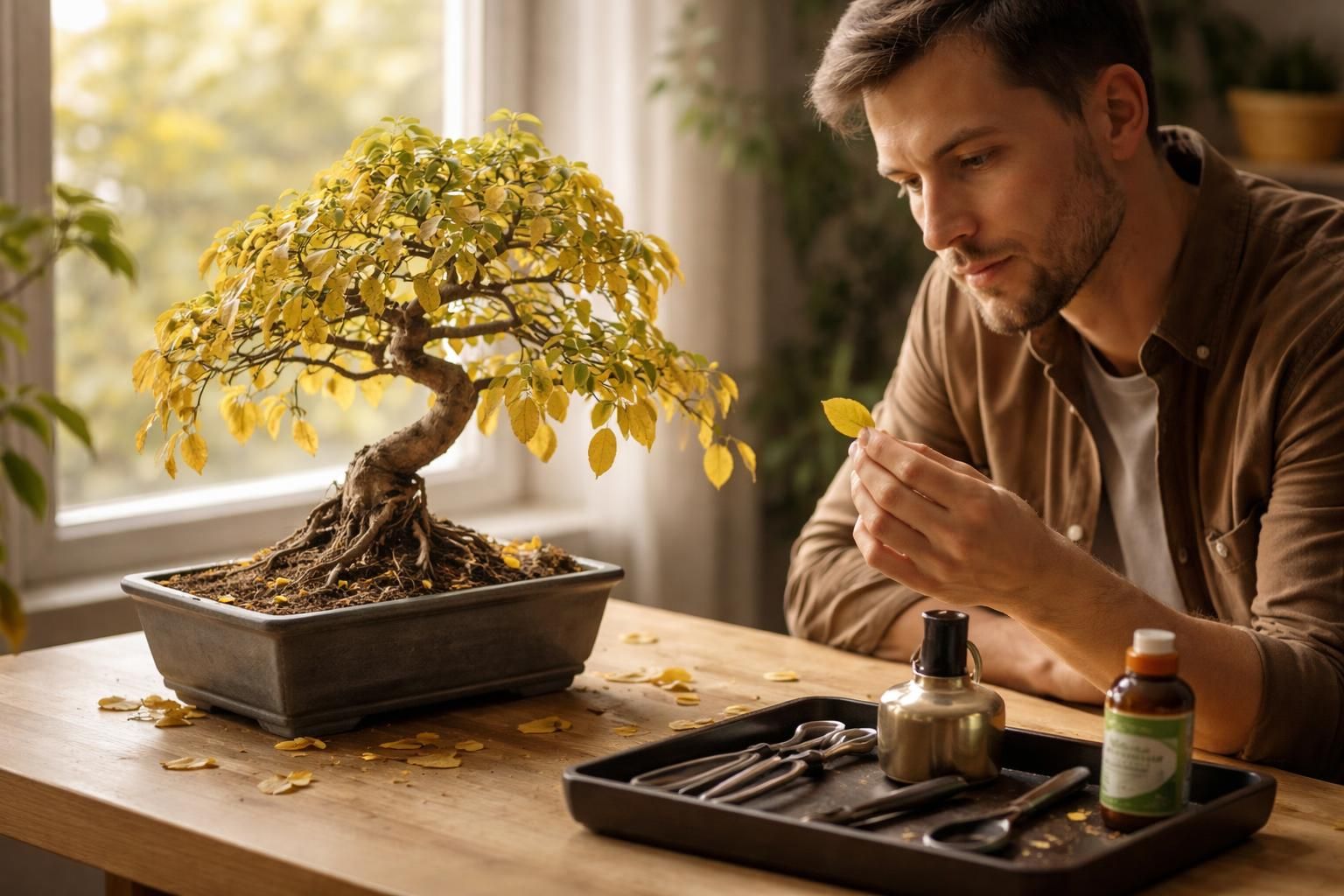 découvrez les raisons pour lesquelles votre bonsaï perd ses feuilles et apprenez comment le soigner pour retrouver un arbre en pleine santé.