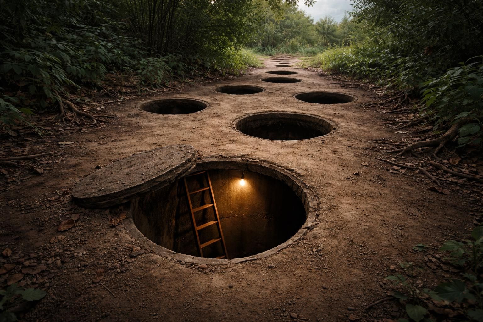 découvrez les secrets des petits trous ronds dans la terre et leur rôle mystérieux, ouvrant une porte vers le monde caché du sous-sol.