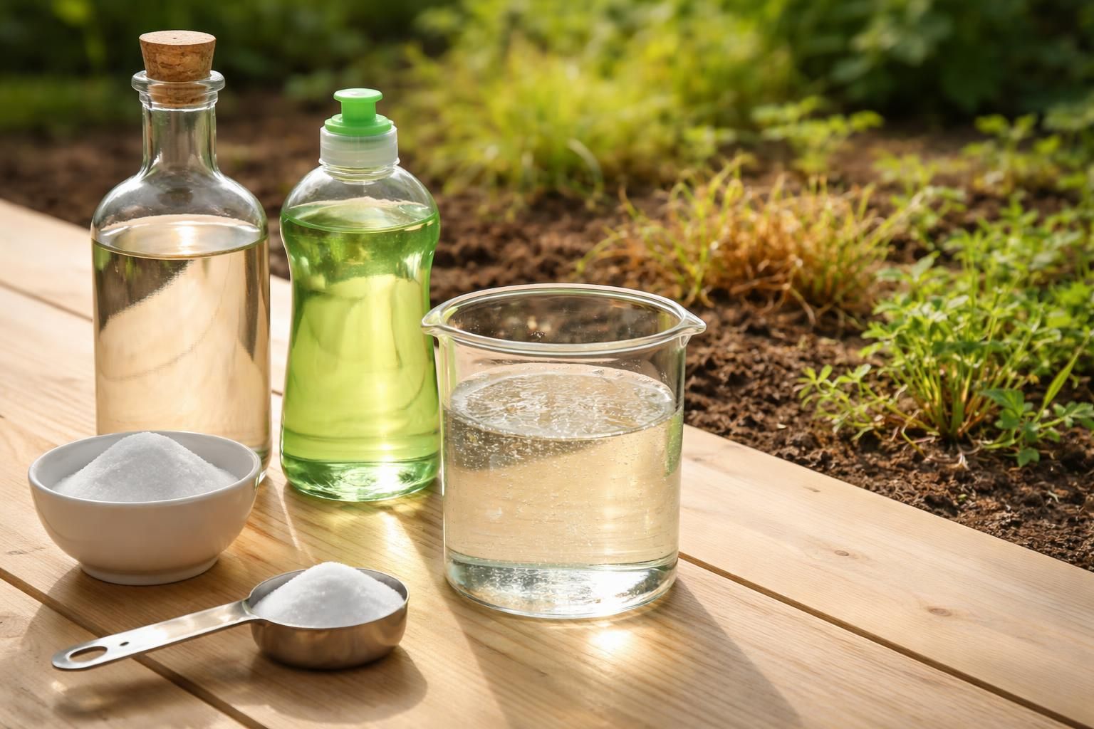découvrez un guide pratique pour préparer un désherbant naturel efficace avec du vinaigre, du sel, du produit vaisselle et du bicarbonate. apprenez les dosages précis pour un jardin sans mauvaises herbes respectueux de l'environnement.