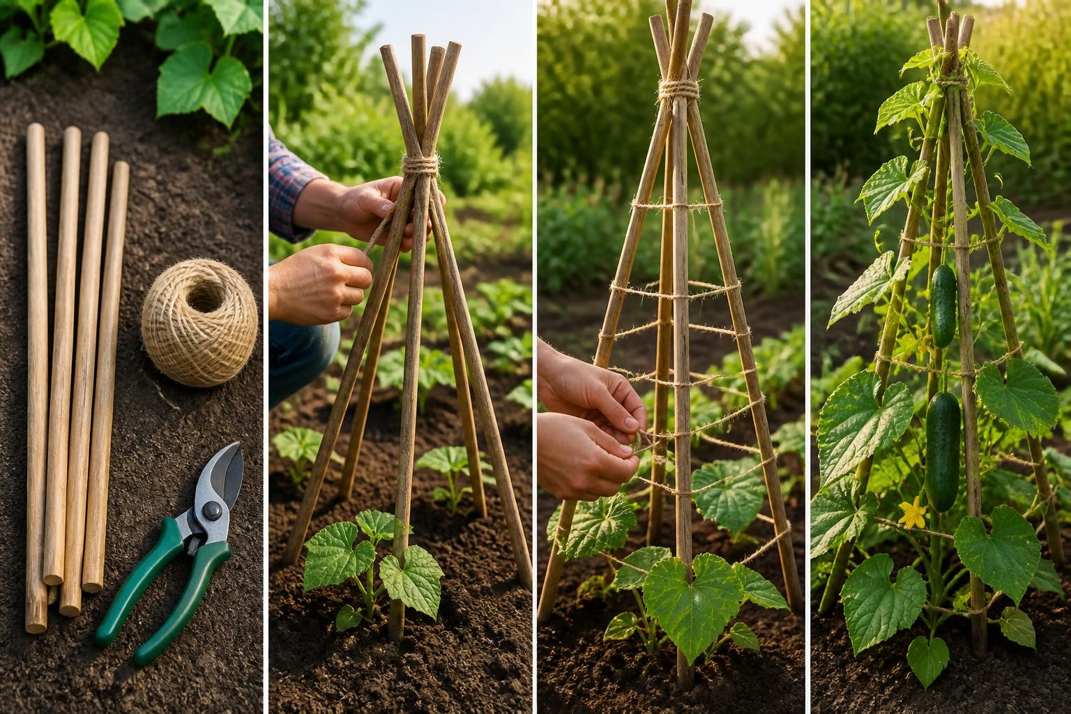 apprenez à fabriquer un tuteur pour vos concombres grâce à notre guide étape par étape, spécialement conçu pour les jardiniers débutants. assurez une croissance saine et optimale de vos plants facilement !