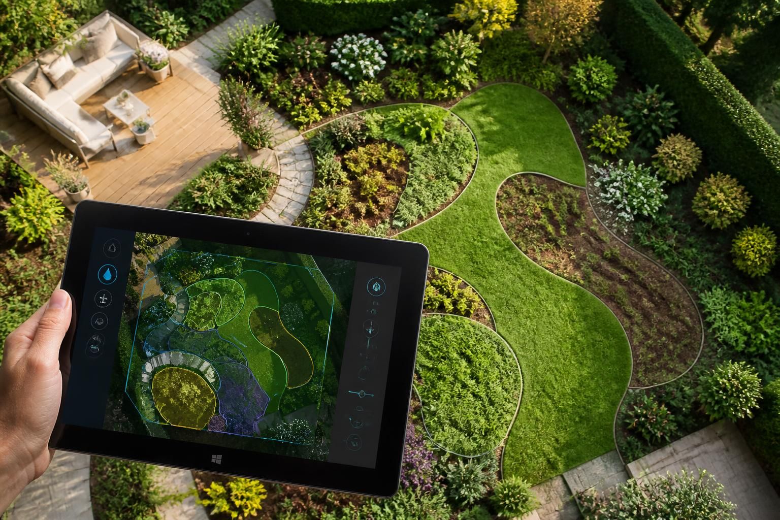 découvrez comment gérer efficacement les zones d'arrosage de votre terrain en grand format grâce à une tablette tactile microsoft, pour une domotique simplifiée et performante.