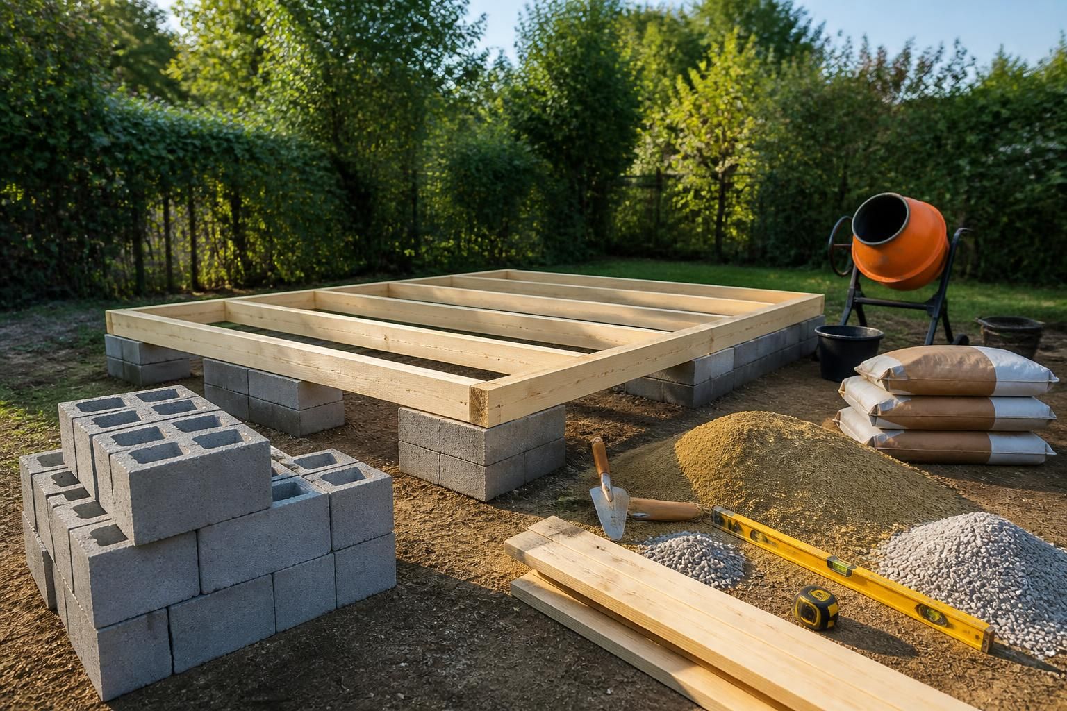 Plancher un abri de jardin sur parpaing : les matériaux indispensables