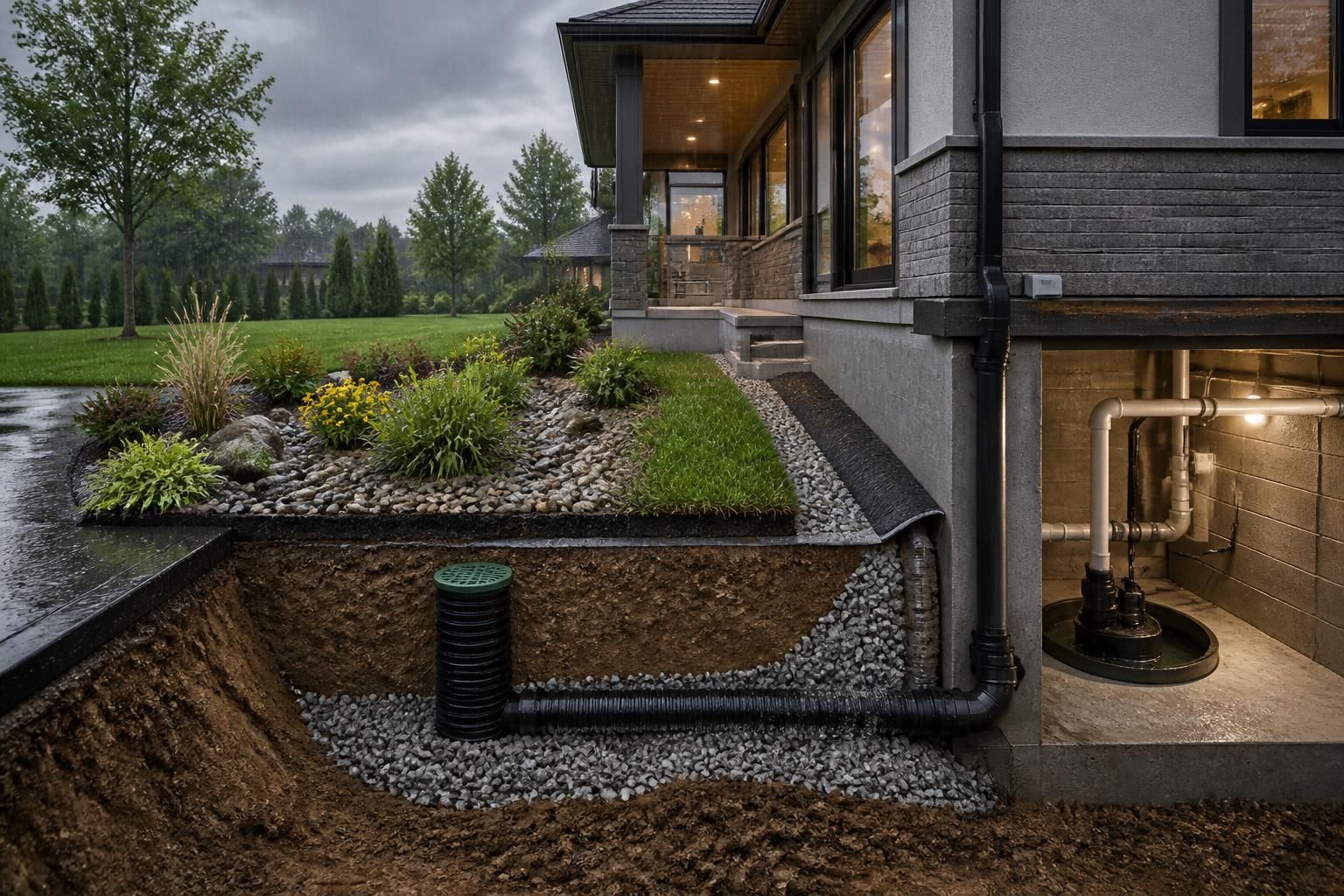 découvrez des solutions efficaces pour gérer l'eau dans votre sous-sol en période de pluie et prévenir les infiltrations et dégâts.